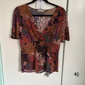 Beacon Women's Floral V-Neck Blouse - Multicolor